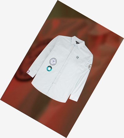 Fred Perry Raf Simons Oversized Patch Detail Kosele Panske Modre | 982147YXH