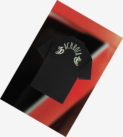 Fred Perry Raf Simons Oversized Printed Polokosele Panske Čierne | 027385XMO