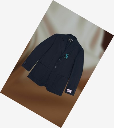 Fred Perry Raf Simons Patch Detail Blazer Bundy Panske Námornícka Modrá | 960387BDP