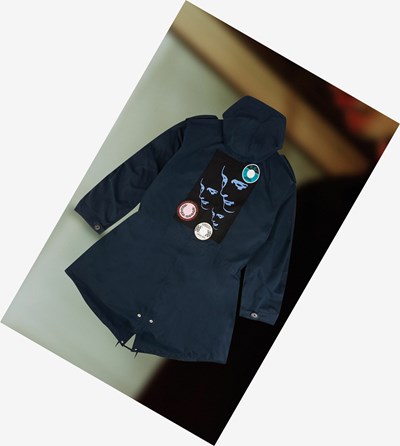 Fred Perry Raf Simons Patch Detail Parka Bundy Panske Námornícka Modrá | 468392IFG