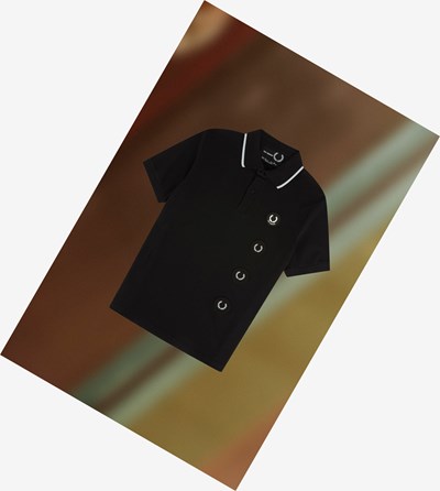 Fred Perry Raf Simons Patch Detail Polokosele Panske Čierne | 841637QSR