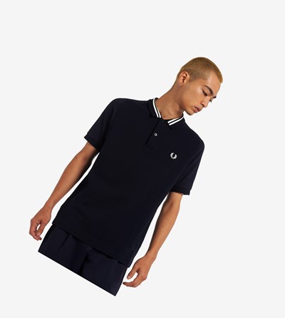 Fred Perry Raglan Sleeve Polokosele Panske Námornícka Modrá | 728305ILF