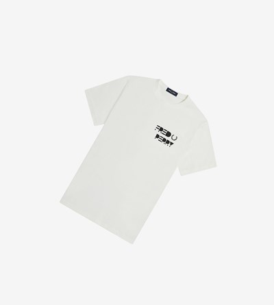 Fred Perry Raised Grafika Tricko Panske Biele | 715320BVX