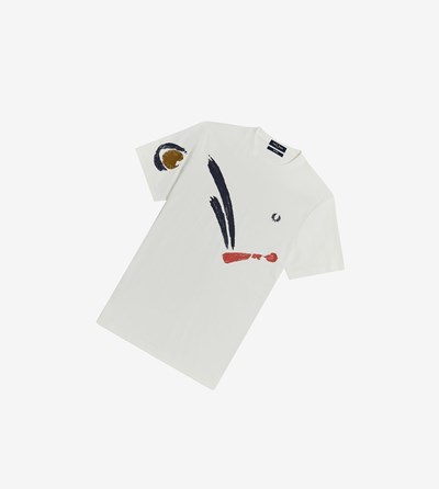 Fred Perry Reissues Abstract Bouncing Ball Tricko Panske Biele | 083594GMW