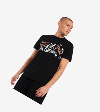 Fred Perry Reissues Archive Vine Grafika Tricko Panske Čierne | 087541LXT