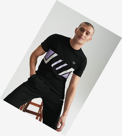 Fred Perry Reissues Block Grafika Print Tricko Panske Čierne | 136472OPS