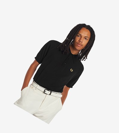 Fred Perry Reissues Raglan Sleeve Knitted Shirt Pleteniny Panske Čierne | 849302JSC