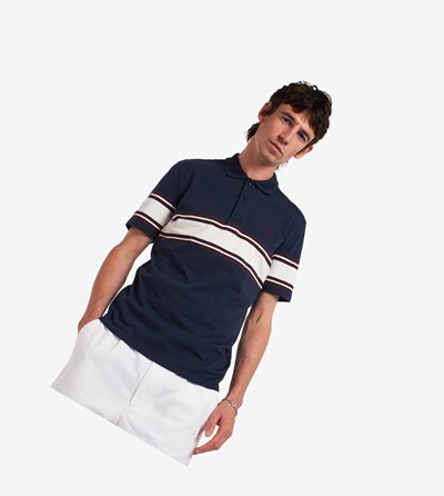 Fred Perry Reissues Stripe Detail Jersey Polokosele Panske Tmavo Siva | 263514JZR
