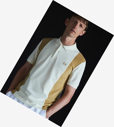 Fred Perry Reissues Towelling Panel Polokosele Panske Biele | 250169RIQ