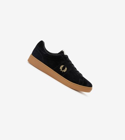 Fred Perry Spencer Tenisky Panske Čierne Metal Zlate | 735864UTA