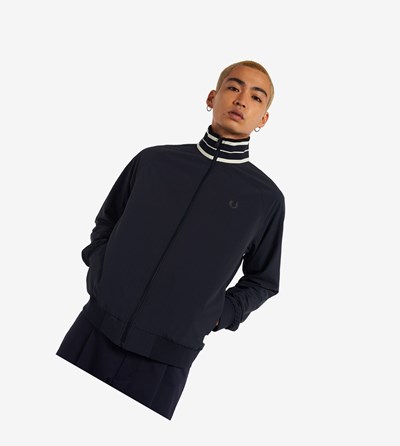 Fred Perry Striped Collar Tracking Jackets Bundy Panske Námornícka Modrá | 830156RGW