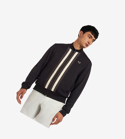 Fred Perry Striped Panel Sportove Bundy Panske Námornícka Modrá | 576891ZGN
