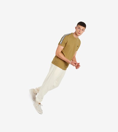 Fred Perry Taped Ringer Tricko Panske Biele | 245908KDE