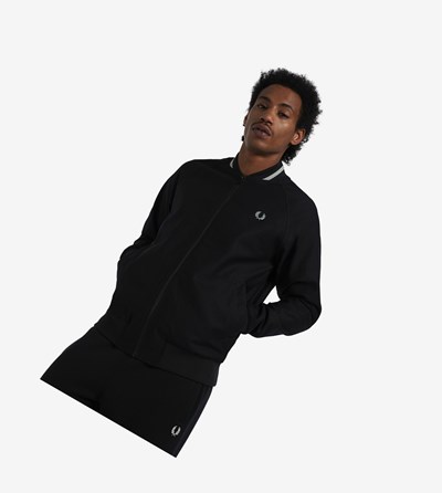 Fred Perry Tenisove Bomber Jacket Bundy Panske Čierne | 679028KAP
