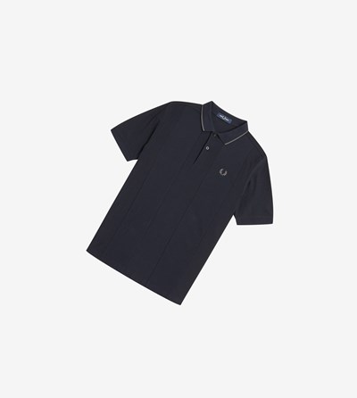 Fred Perry Textured Stripe Polokosele Panske Námornícka Modrá | 482061HBA