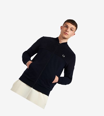 Fred Perry Towelling Panel Sportove Bundy Panske Námornícka Modrá | 806934PMR