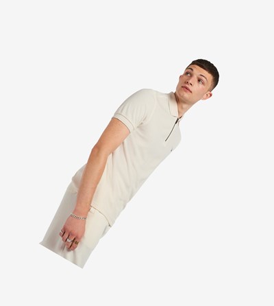 Fred Perry Towelling Zip Neck Polokosele Panske Béžové | 983612SBQ