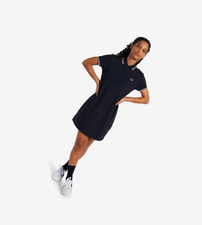 Fred Perry Twin Tipped Shirt Saty Damske Námornícka Modrá | 432156FWZ